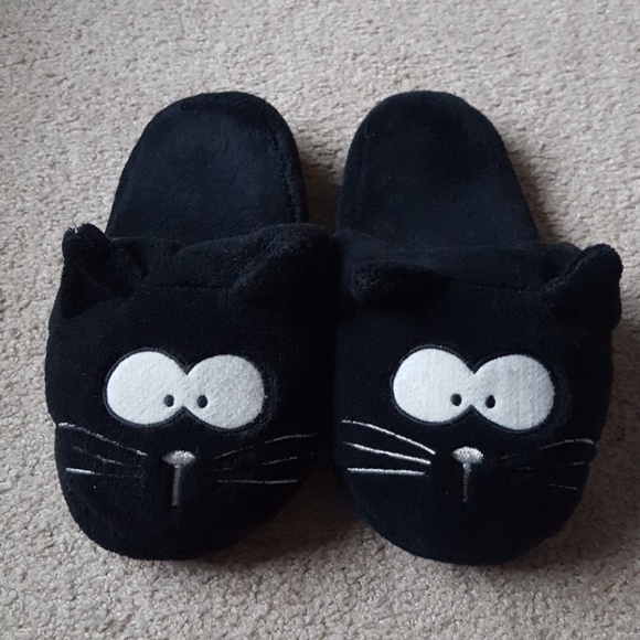 Black cat slippers Clearance
